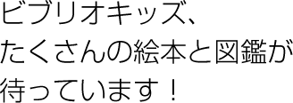 ビブリオキッズ、たくさんの絵本と図鑑が待っています！